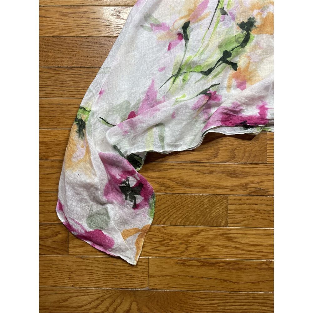 Stile Benetton Made In Italy Linen And Cotton Floral Dress Beach Coverup Size M - Picture 6 of 10